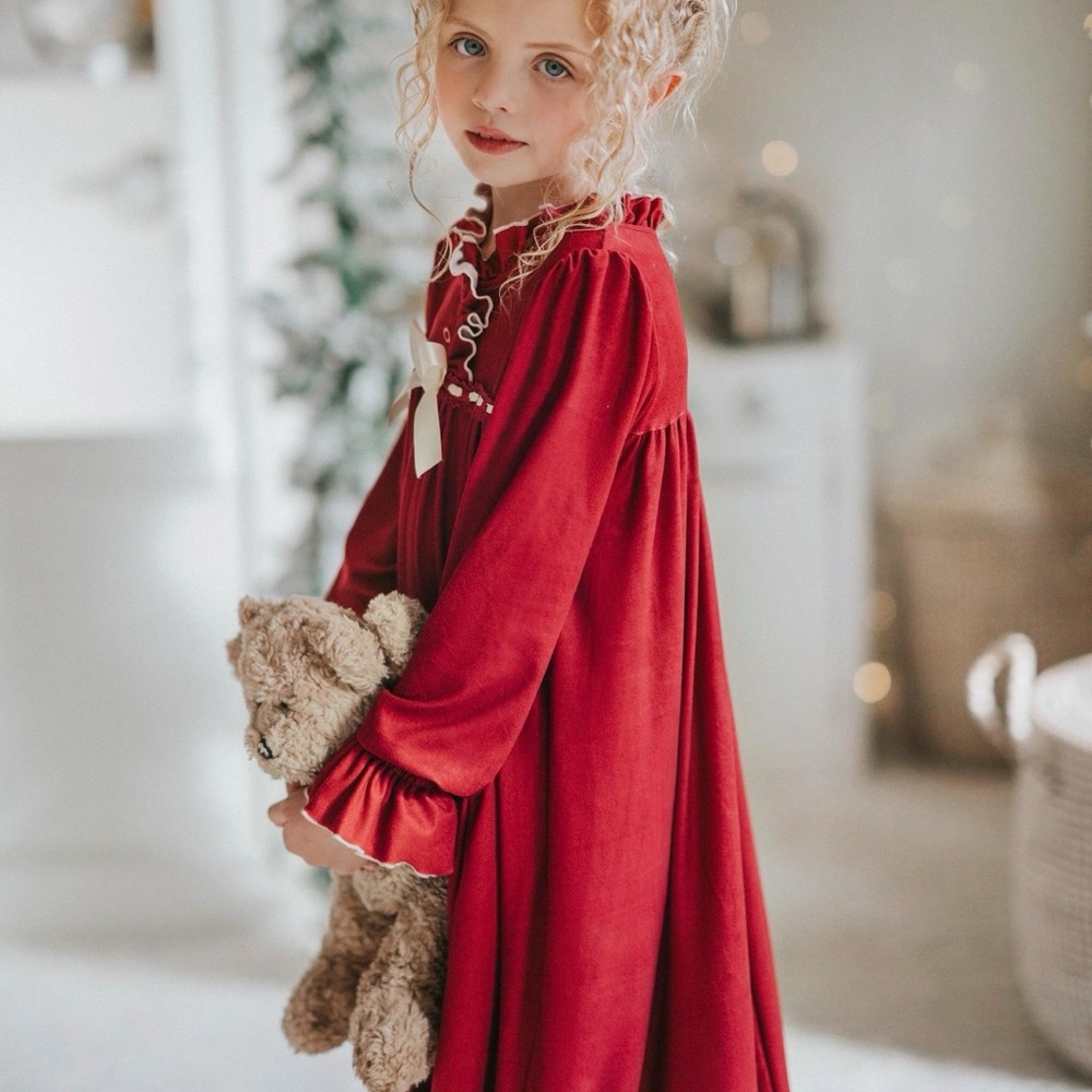 Deep Red Clara Nutcracker nightgown for girls size 12 - Picture 3 of 5